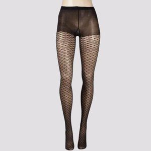 HUE Faux Net Sheer with Control Top Black